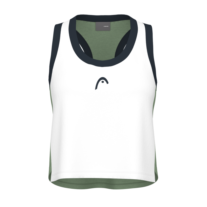 HEAD PLAY CROP DAMEN TOP - WEISS, GRÜN