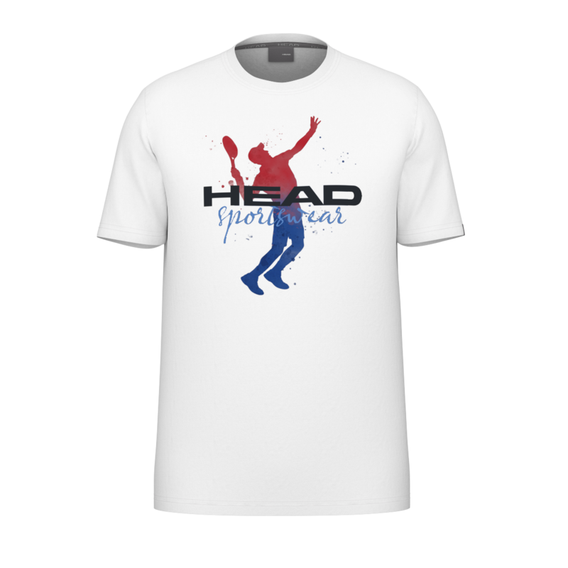 HEAD RACQUET HERREN T-SHIRT - WEISS, ROT