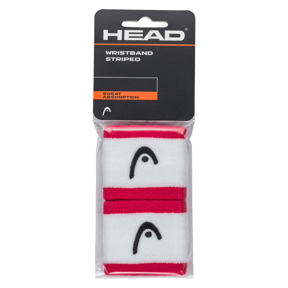 HEAD WRISTBAND 2.5 STRIPED - MAGENTA, WEISS