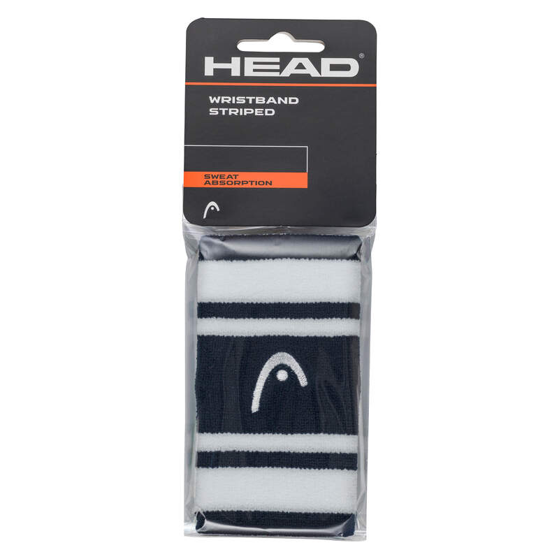 HEAD WRISTBAND 5" STRIPED - DUNKELBLAU, WEISS