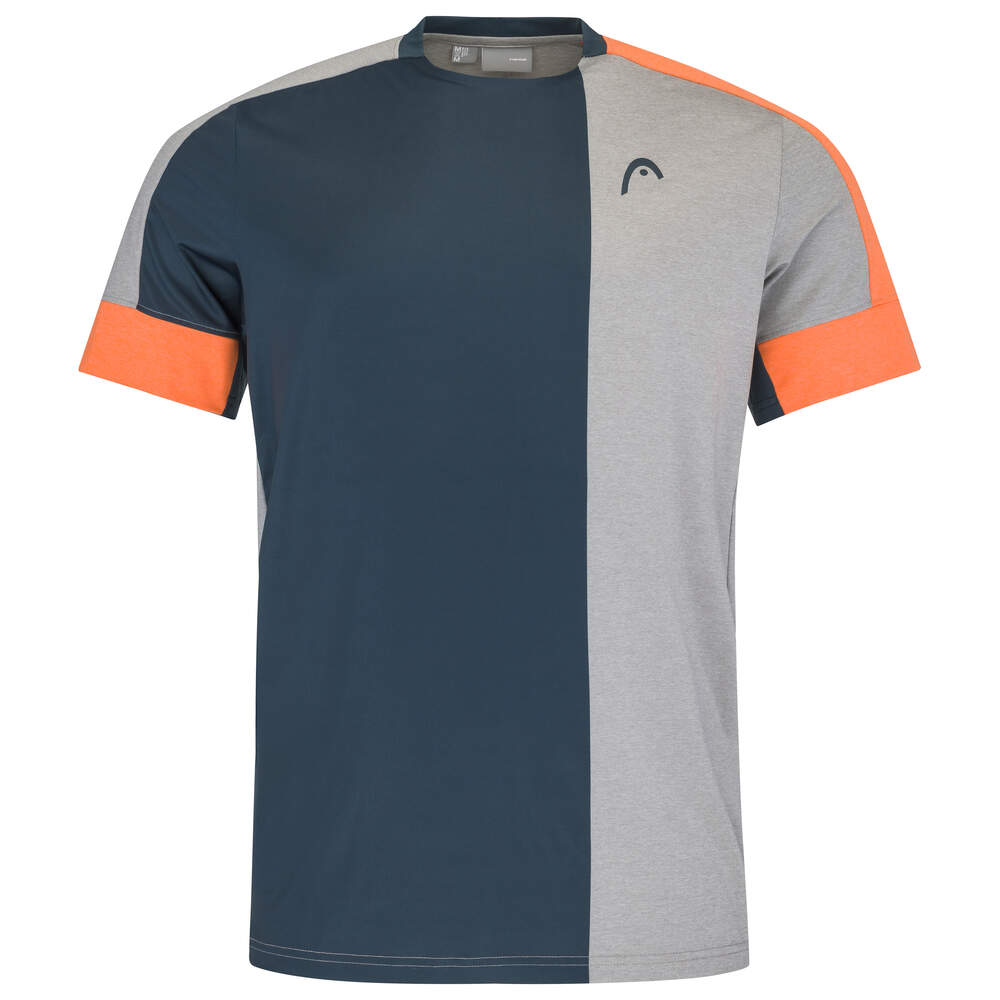 HEAD PADEL TECH HERREN T-SHIRT - GRAU, ORANGE