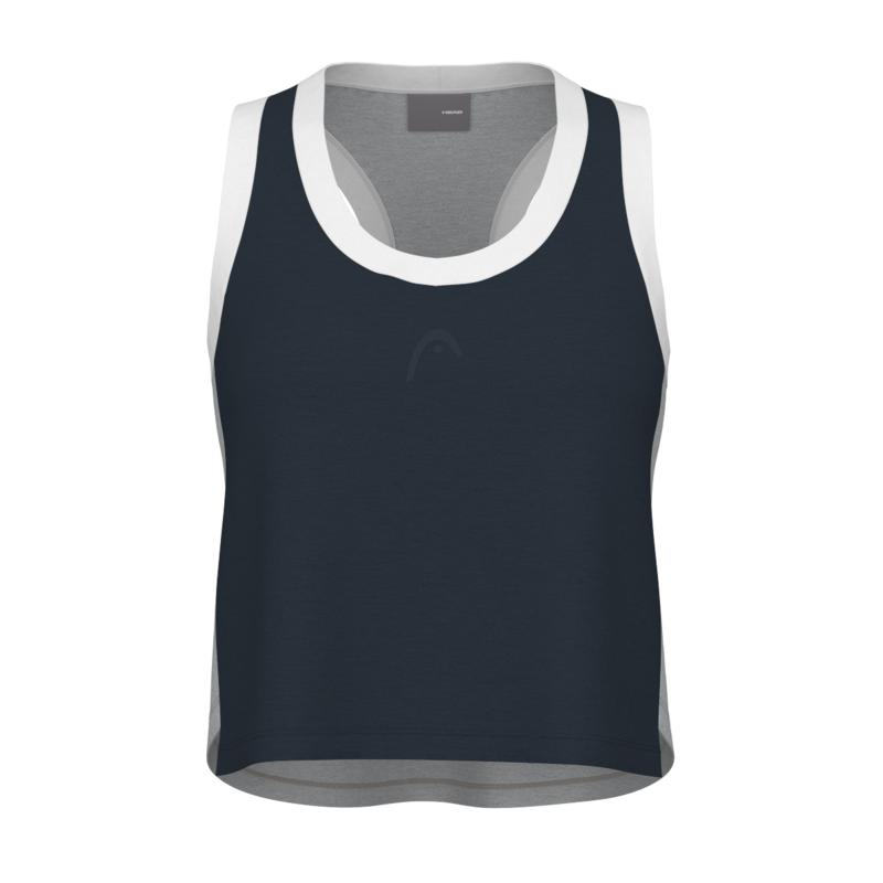HEAD PLAY CROP DAMEN TOP - NAVY, GRAU