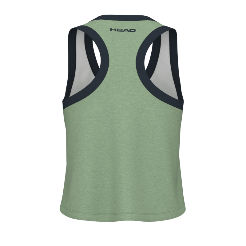 HEAD PLAY CROP DAMEN TOP - WEISS, GRÜN