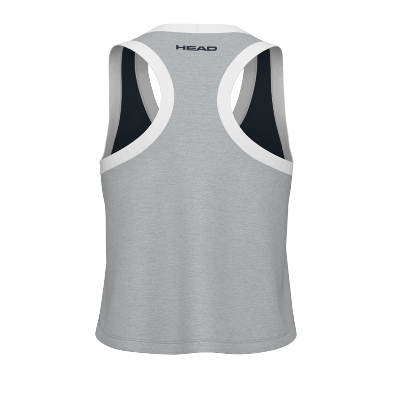 HEAD PLAY CROP DAMEN TOP - NAVY, GRAU