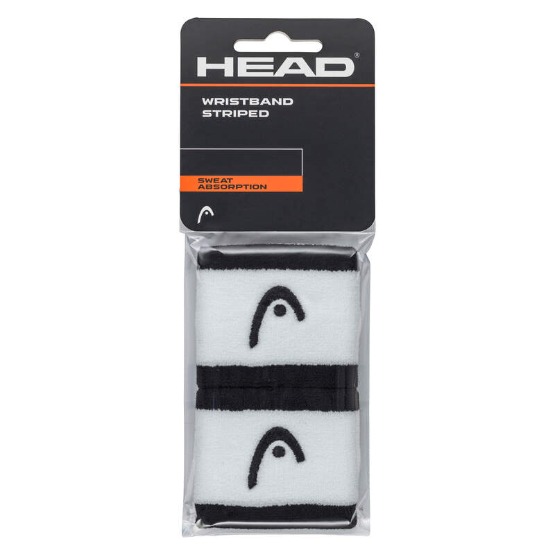 HEAD WRISTBAND 2.5 STRIPED - SCHWARZ, WEISS