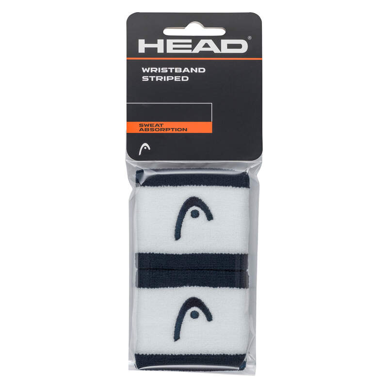 HEAD WRISTBAND 2.5 STRIPED - DUNKELBLAU, WEISS