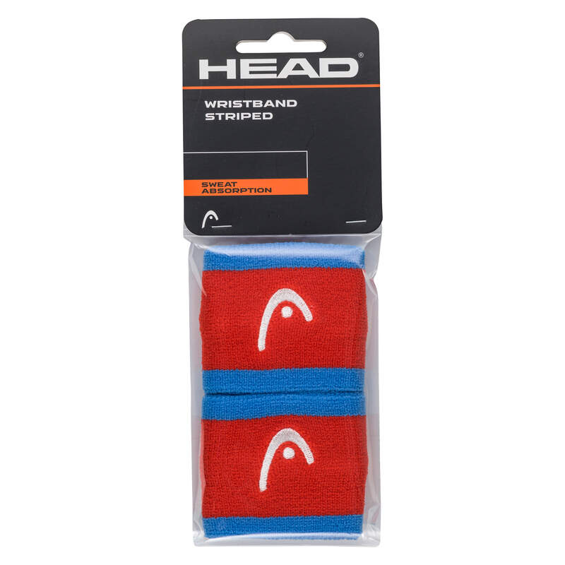 HEAD WRISTBAND 2.5 STRIPED - HELLBLAU, ORANGE