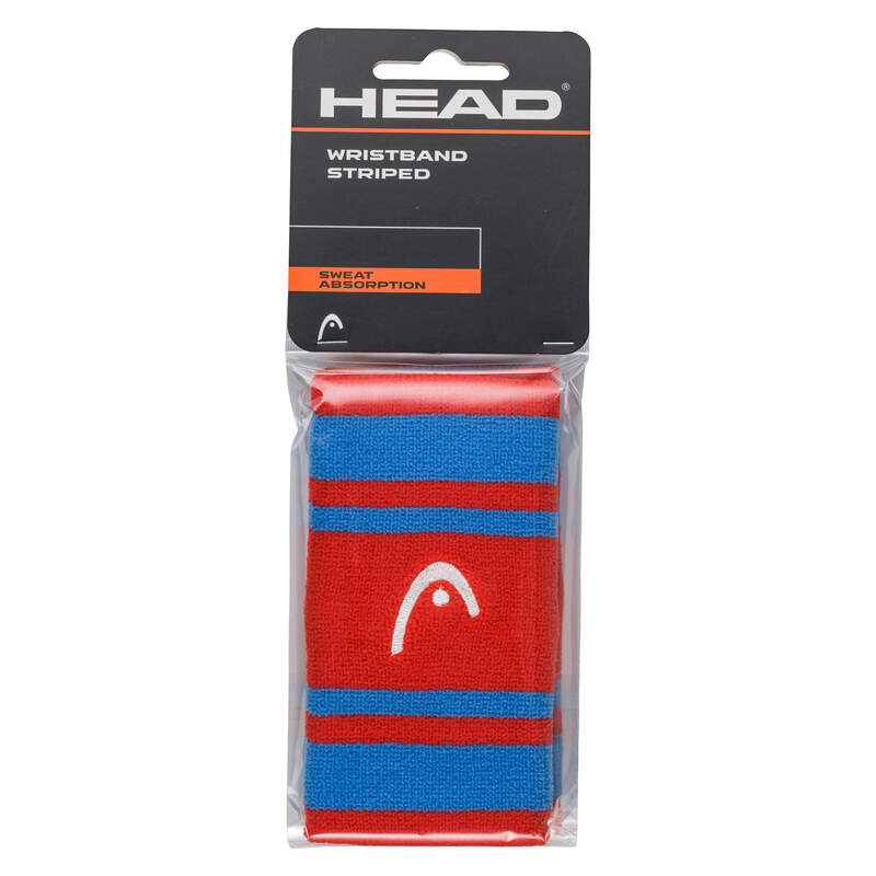 HEAD WRISTBAND 5" STRIPED - HELLBLAU, ORANGE