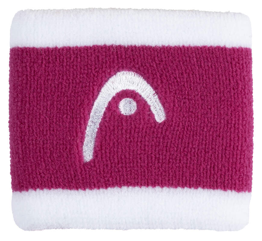 HEAD WRISTBAND 2.5 STRIPED - VIVID PINK, WEISS