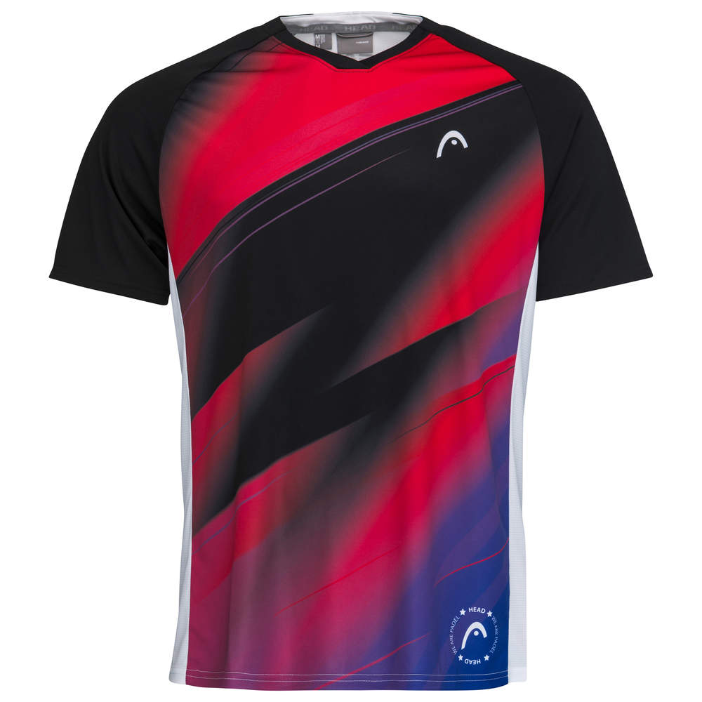 Head Play Tech Padel T-Shirt Herren Rot, Schwarz - AZ Tennisshop