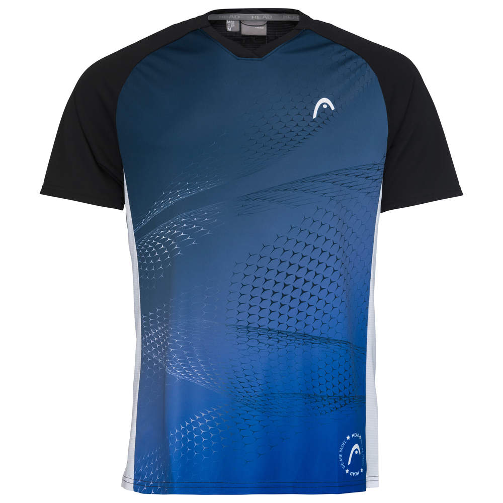 Head Play Tech Padel T-Shirt Herren Schwarz, Blau - AZ Tennisshop