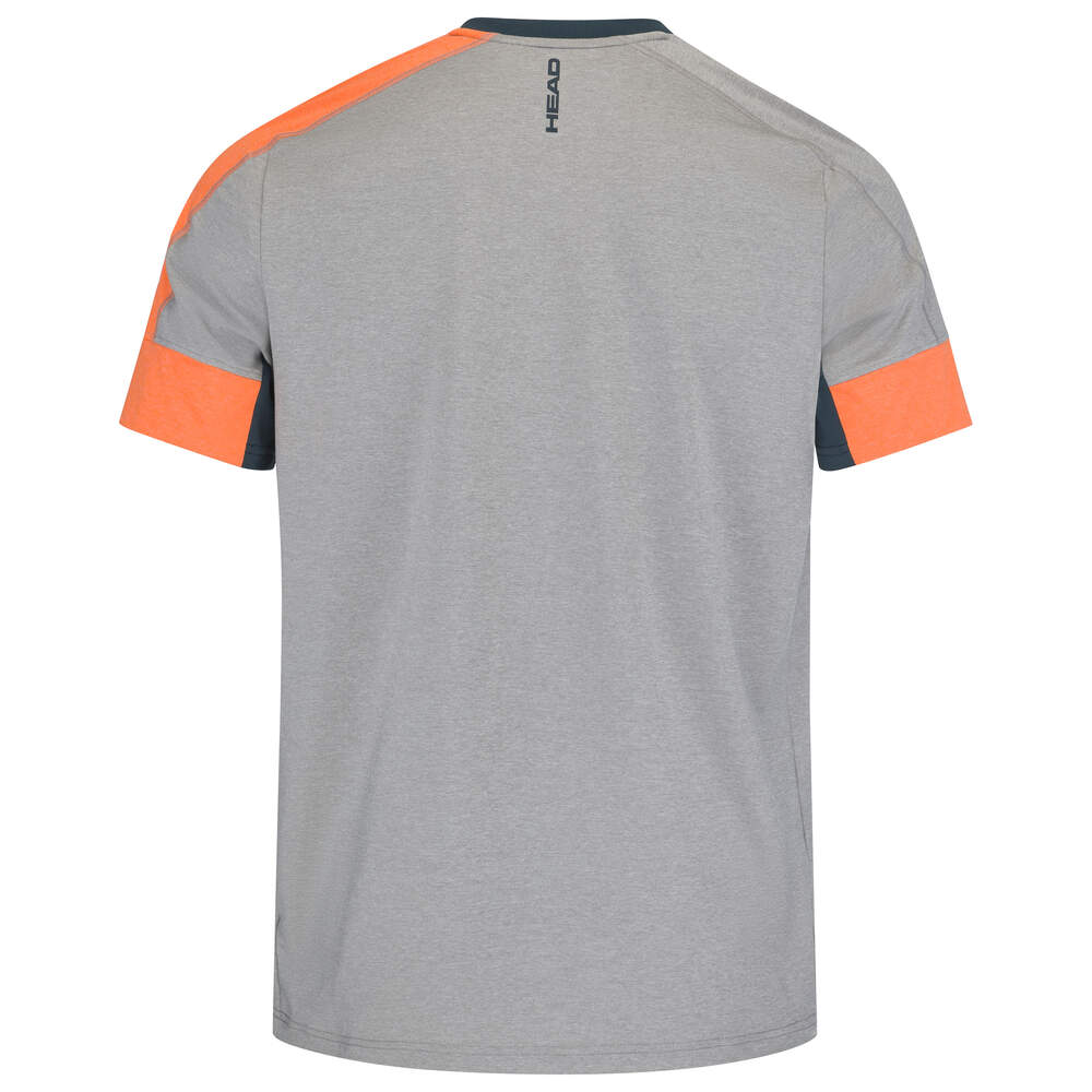 HEAD PADEL TECH HERREN T-SHIRT - GRAU, ORANGE